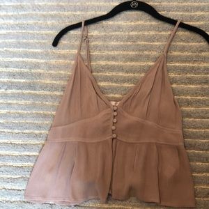 Faded pink cropped tank top